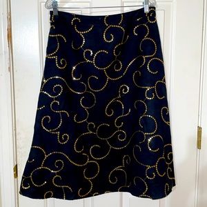Carole Little Filagree Sequined Skirt - black sz 12 | NWOT